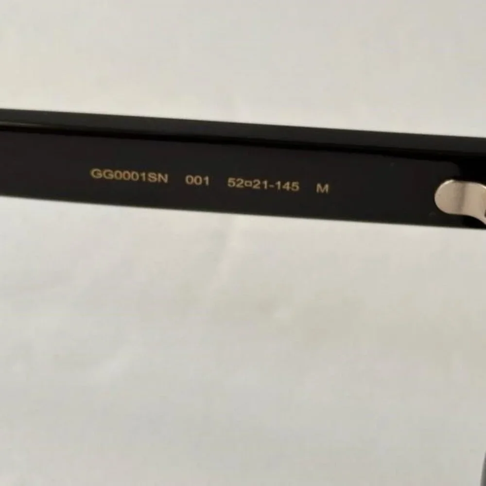 Authentic Gucci Smoke Square Men's Sunglasses GG0001SN 001